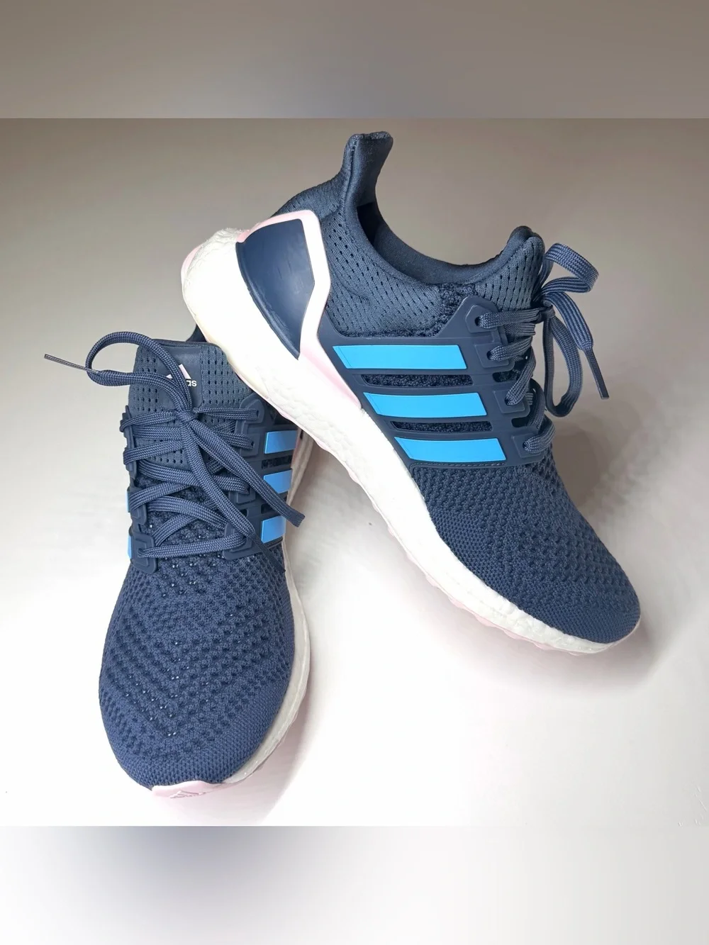 Adidas Women’s Ultraboost 1.0 Navy/ Pink / White Running Shoes Size- 8.5